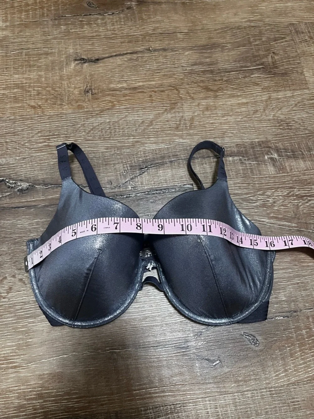 Savage X Fenty Shimmering Gray Bra MICROFIBER METALLIC PUSH-UP BRA Size 36DDD - Picture 12 of 13